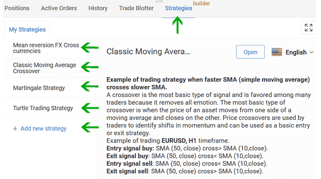 Creador de estrategias automatizado Roboforex R Trader
